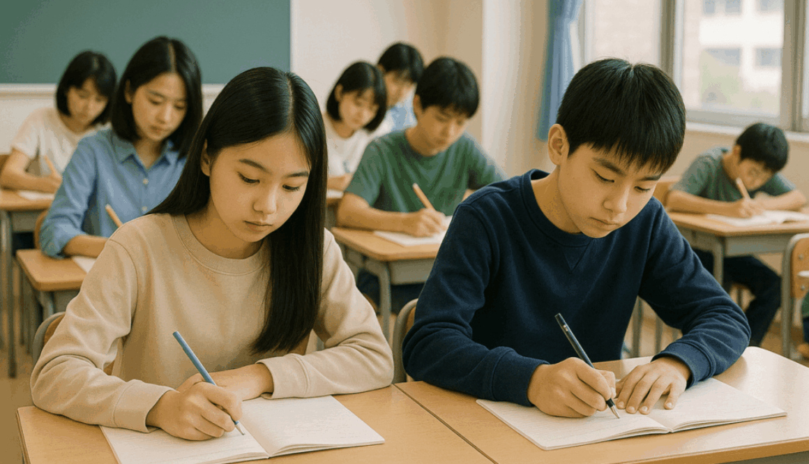 勉強する子どもたち