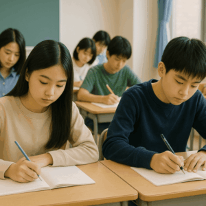 勉強する子どもたち